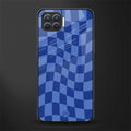 blue trippy check pattern glass case for oppo f17 pro image