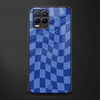 blue trippy check pattern glass case for realme 8 pro image