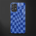 blue trippy check pattern glass case for samsung galaxy a52s 5g image