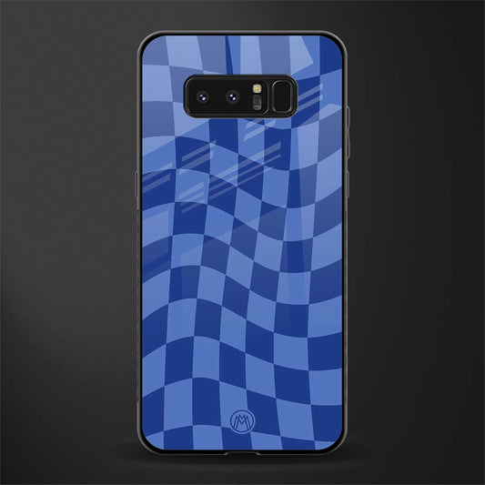 blue trippy check pattern glass case for samsung galaxy note 8 image