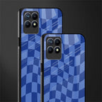 blue trippy check pattern glass case for realme 8i image-2