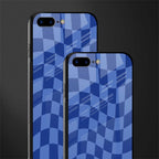 blue trippy check pattern glass case for iphone 7 plus image-2