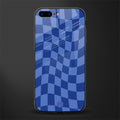 blue trippy check pattern glass case for iphone 8 plus image
