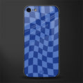 blue trippy check pattern glass case for iphone 7 image