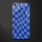 blue trippy check pattern glass case for iphone 6s image