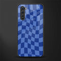 blue trippy check pattern glass case for oneplus nord ac2001 image