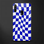 blue white trippy check pattern glass case for realme narzo 10a image