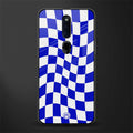 blue white trippy check pattern glass case for oppo f11 pro image