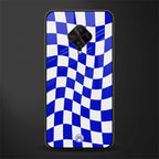 blue white trippy check pattern glass case for vivo s1 pro image