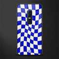 blue white trippy check pattern glass case for vivo v17 pro image