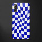 blue white trippy check pattern glass case for vivo s1 image