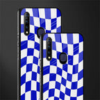 blue white trippy check pattern glass case for vivo z1 pro image-2