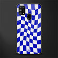 blue white trippy check pattern glass case for samsung galaxy m31 image