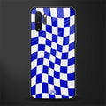 blue white trippy check pattern glass case for samsung galaxy note 10 plus image