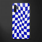 blue white trippy check pattern glass case for samsung galaxy note 10 plus image