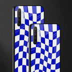 blue white trippy check pattern glass case for realme x2 image-2