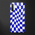 blue white trippy check pattern glass case for realme x2 image