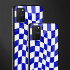 blue white trippy check pattern glass case for samsung galaxy s10 lite image-2
