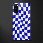 blue white trippy check pattern glass case for samsung galaxy s20 image