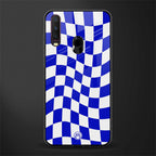 blue white trippy check pattern glass case for vivo y12 image