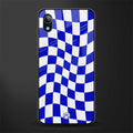 blue white trippy check pattern glass case for vivo y91i image
