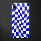blue white trippy check pattern glass case for vivo y91i image