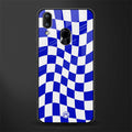 blue white trippy check pattern glass case for vivo y93 image