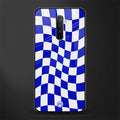 blue white trippy check pattern glass case for realme x2 pro image