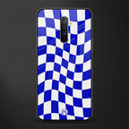blue white trippy check pattern glass case for realme x2 pro image
