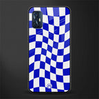 blue white trippy check pattern glass case for vivo v17 image