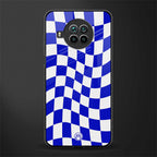 blue white trippy check pattern glass case for mi 10i image