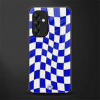 blue white trippy check pattern back phone cover | glass case for samsung galaxy a14 5g