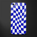 blue white trippy check pattern glass case for iphone 6 plus image