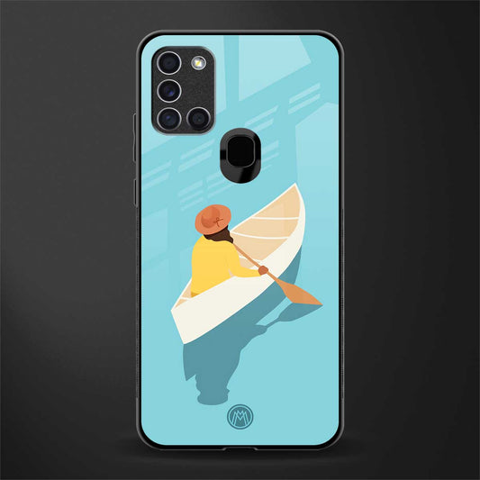 boat girl glass case for samsung galaxy a21s image