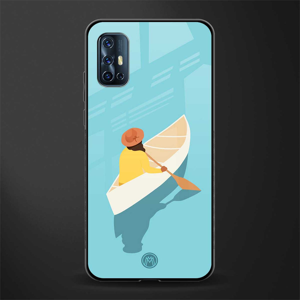 boat girl glass case for vivo v17 image