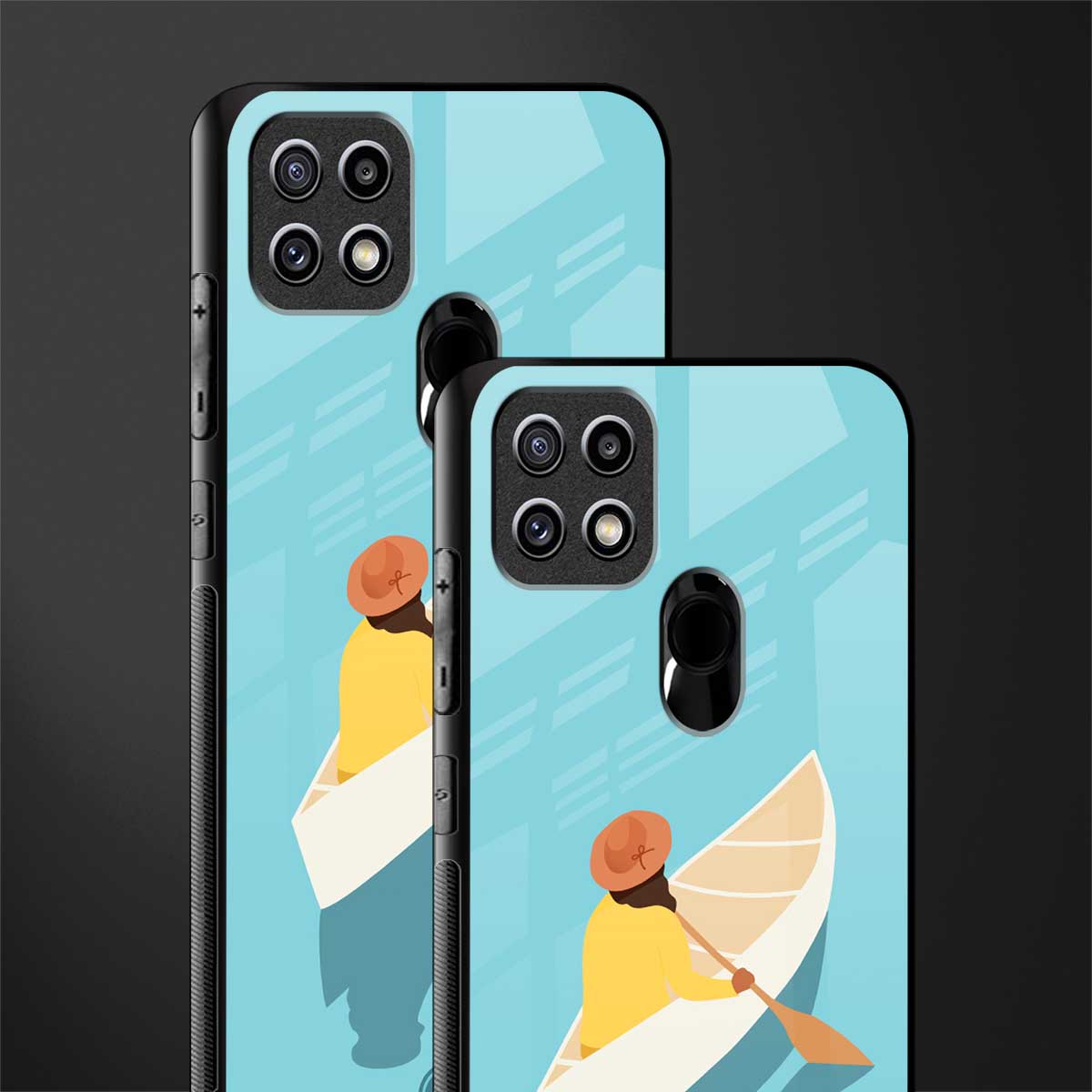 boat girl glass case for oppo a15s image-2