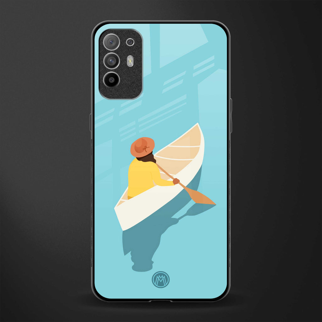 boat girl glass case for oppo f19 pro plus image