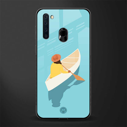 boat girl glass case for samsung a21 image