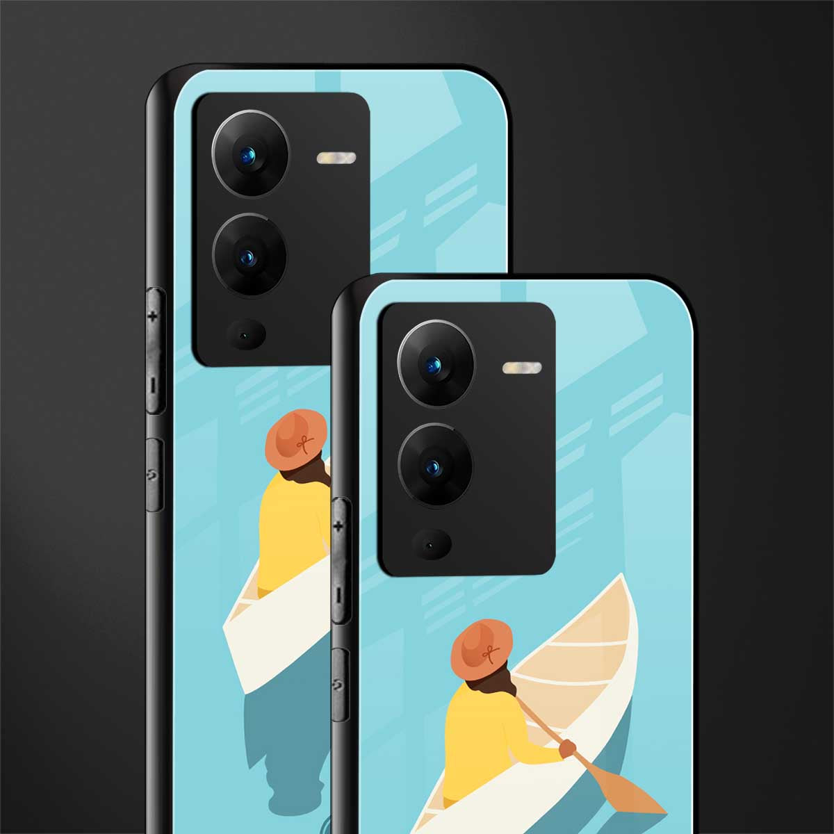 boat girl back phone cover | glass case for vivo v25 pro 5g