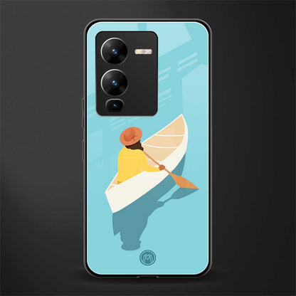 boat girl back phone cover | glass case for vivo v25 pro 5g