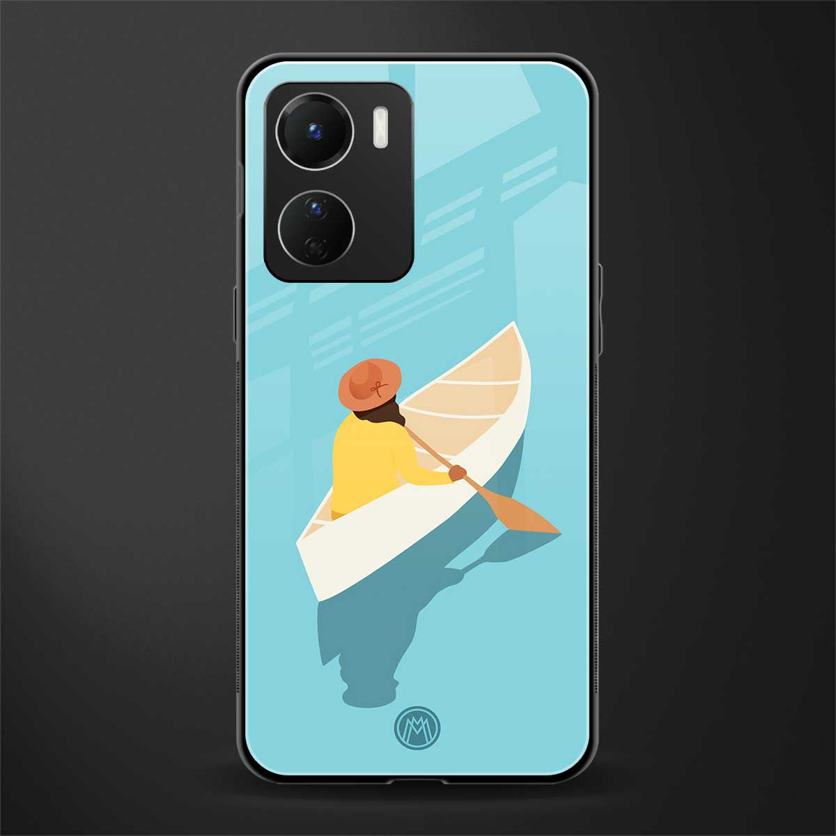 boat girl back phone cover | glass case for vivo y16