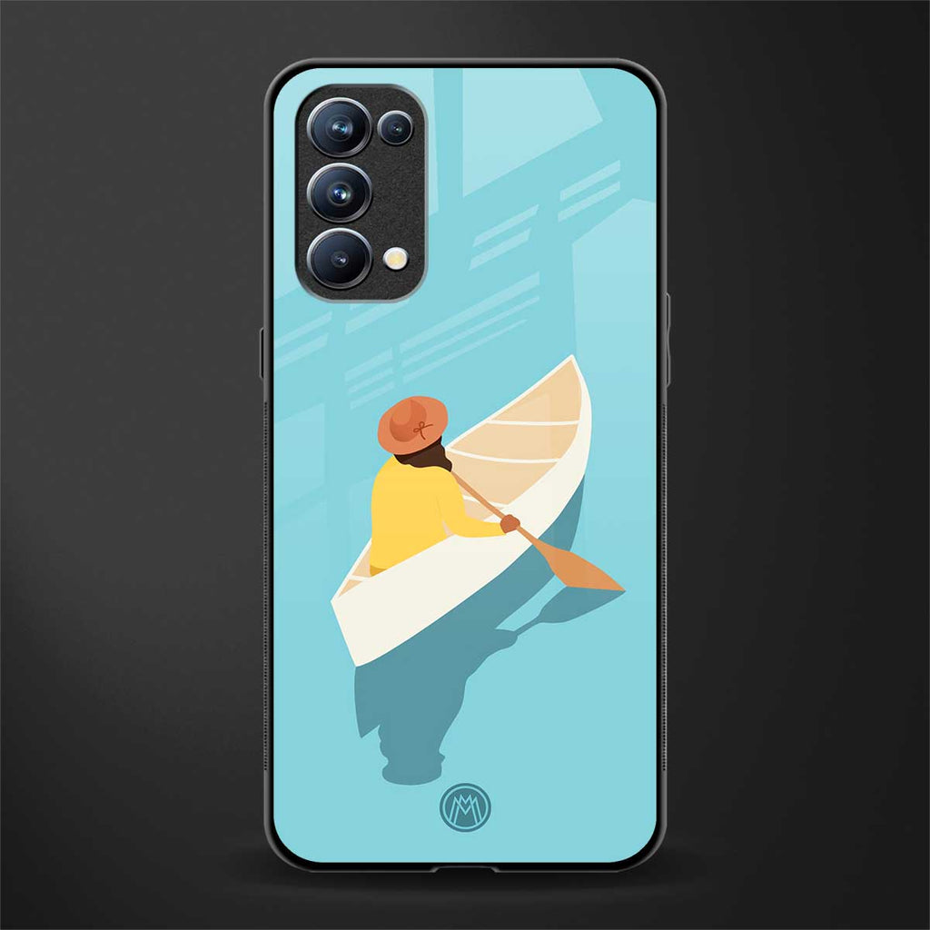 boat girl back phone cover | glass case for oppo reno 5