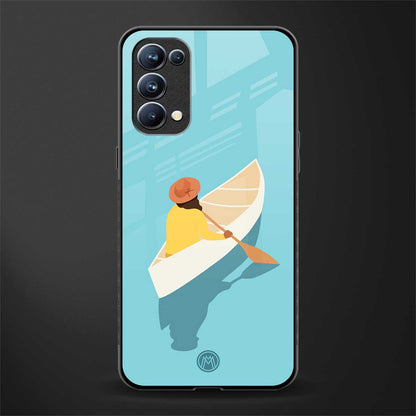 boat girl back phone cover | glass case for oppo reno 5