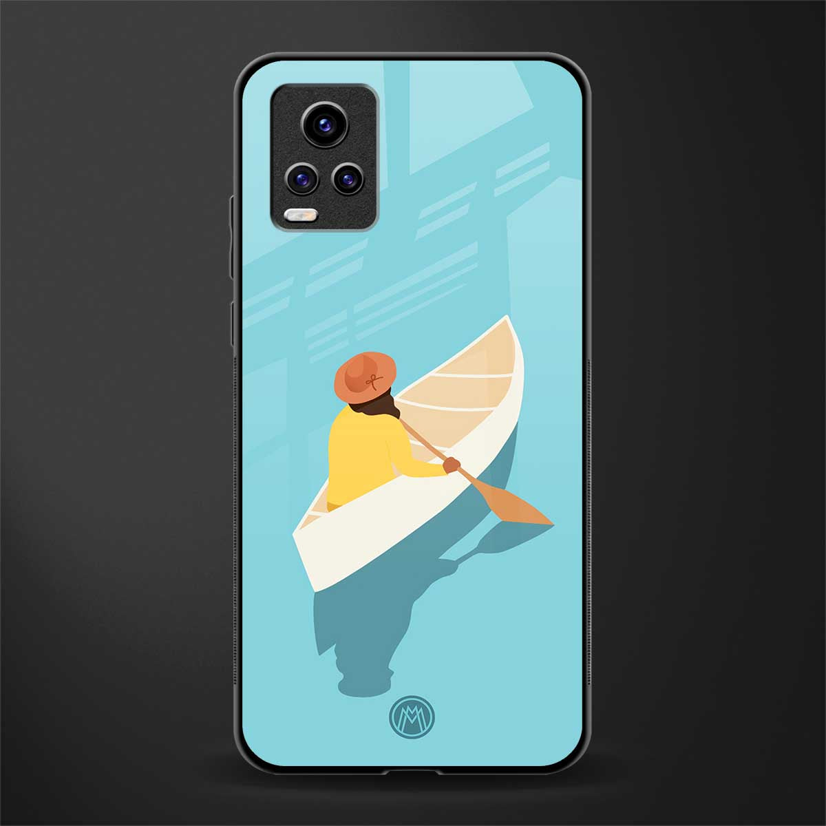 boat girl back phone cover | glass case for vivo v21e 4g