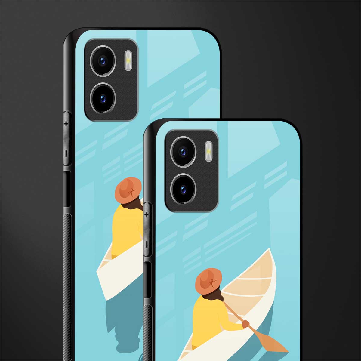 boat girl back phone cover | glass case for vivo y72