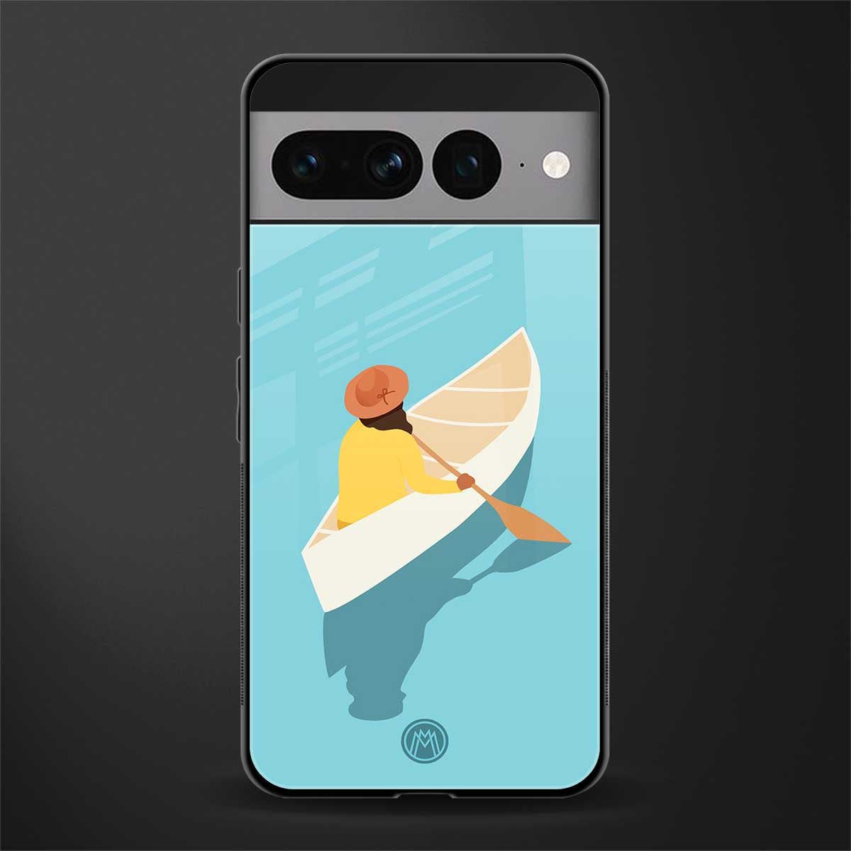 boat girl back phone cover | glass case for google pixel 7 pro