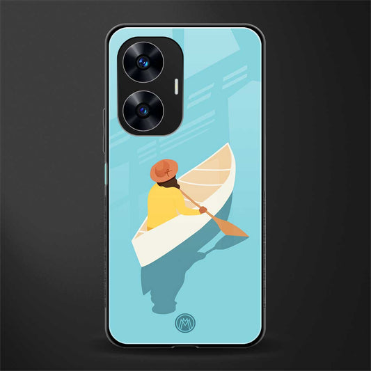 boat girl back phone cover | glass case for realme c55