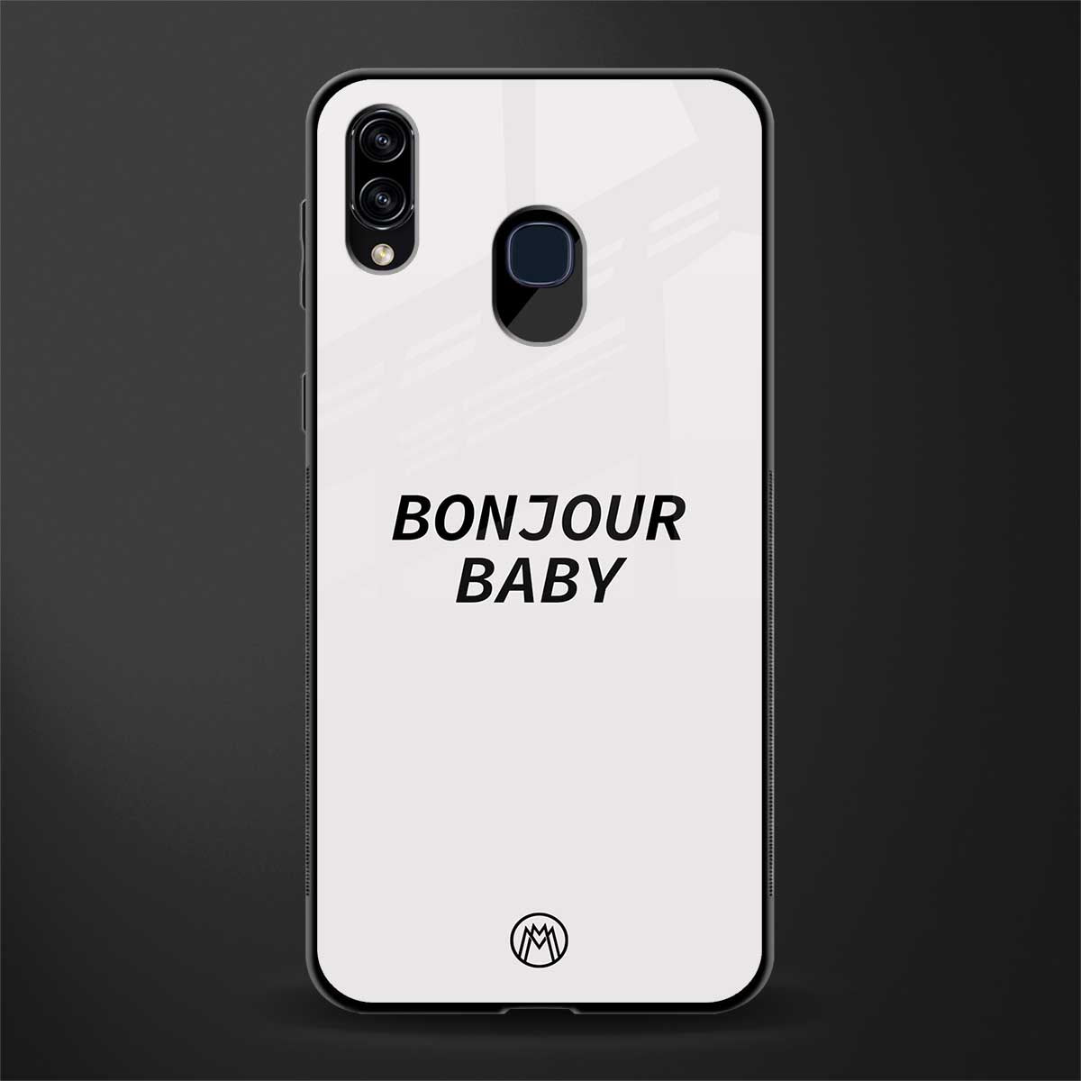 bonjour baby glass case for samsung galaxy a20 image