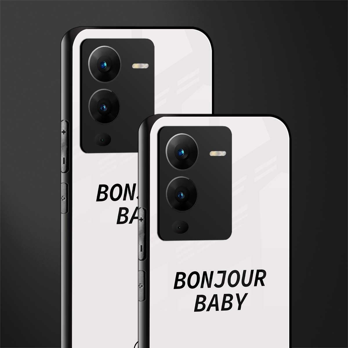 bonjour baby back phone cover | glass case for vivo v25 pro 5g