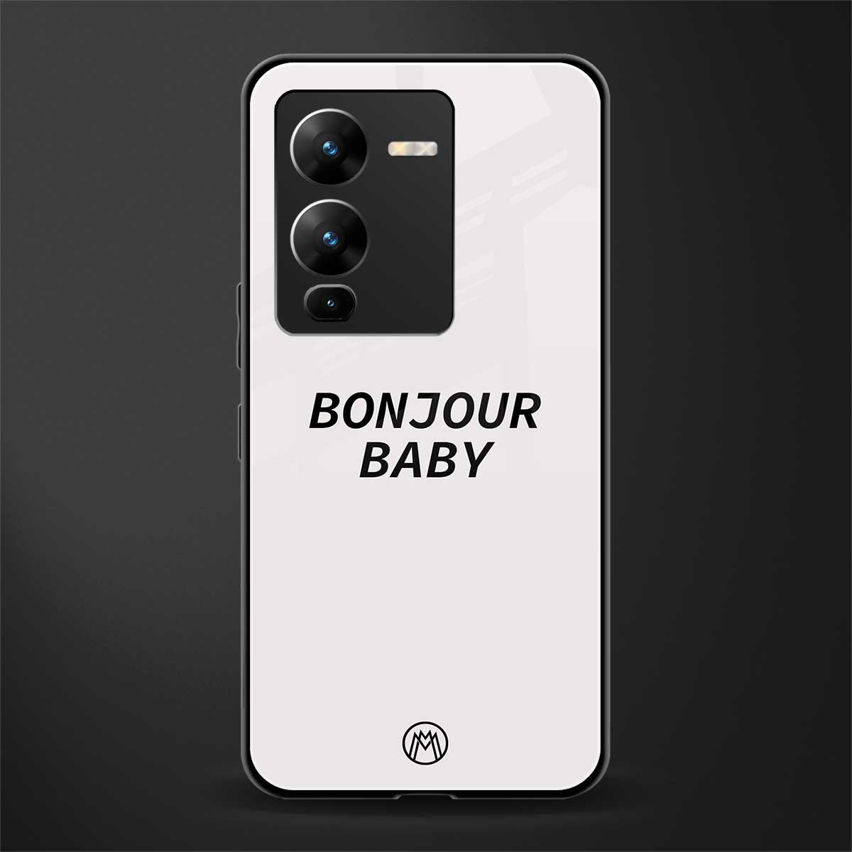 bonjour baby back phone cover | glass case for vivo v25 pro 5g